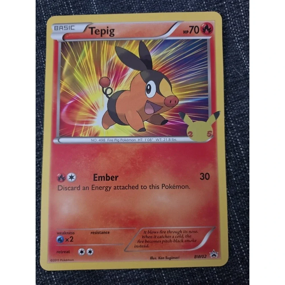 NEW Pokemon Jumbo Tepig Promo Card 25th Oversized Anniversary ‎ MINT